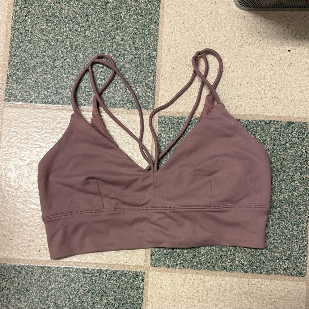 ALO Yoga Mauve Strappy Sports Bra